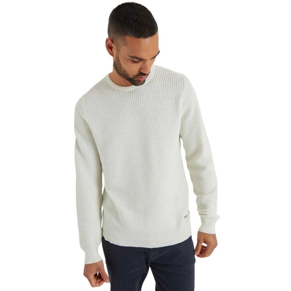 Threadbare Mens Yarra Textured Regular Sweater / Ecru